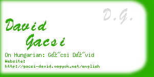 david gacsi business card